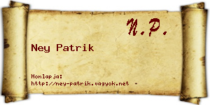Ney Patrik névjegykártya